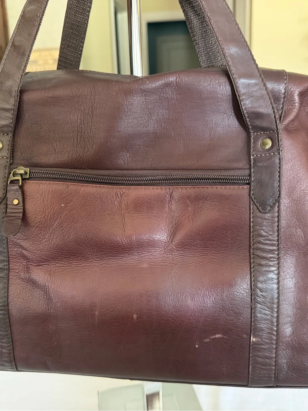 Men's Leather Weekender Bag - Brown Claire Chase FCA
